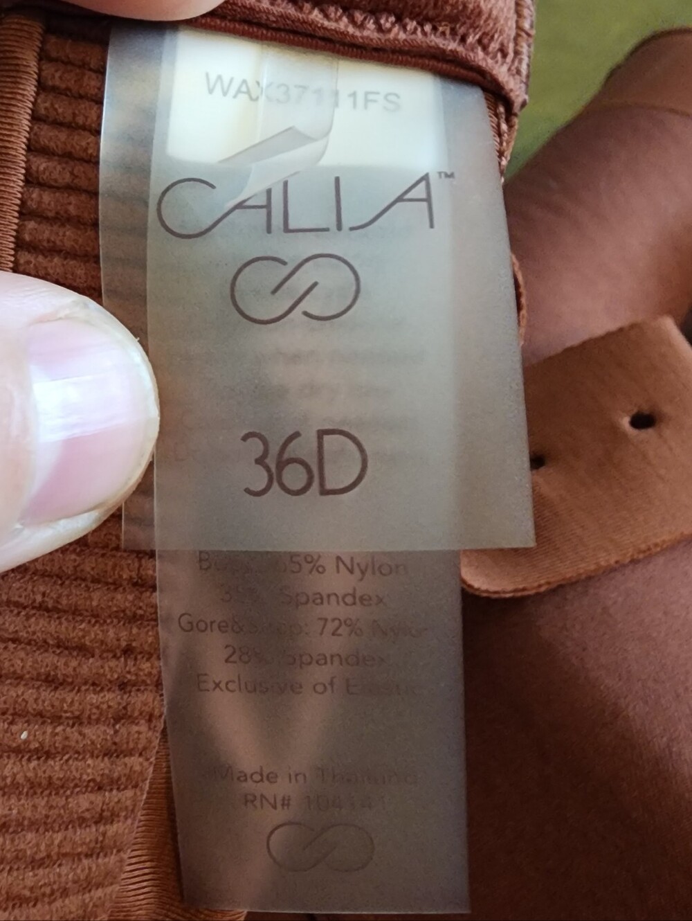 Calia Women's Empower High Impact Sport's Bra - Red Brown - Size 36D - Picture 6 of 6
